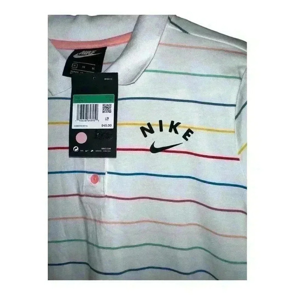 Nike Girls Striped Polo Shirt Dress, XL - Picture 3 of 5